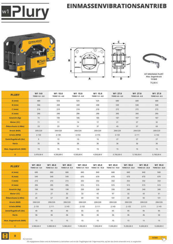 Anbauverdichter CANGEO by Malaguti Plury W1 (Einmassenvibrationsantrieb)